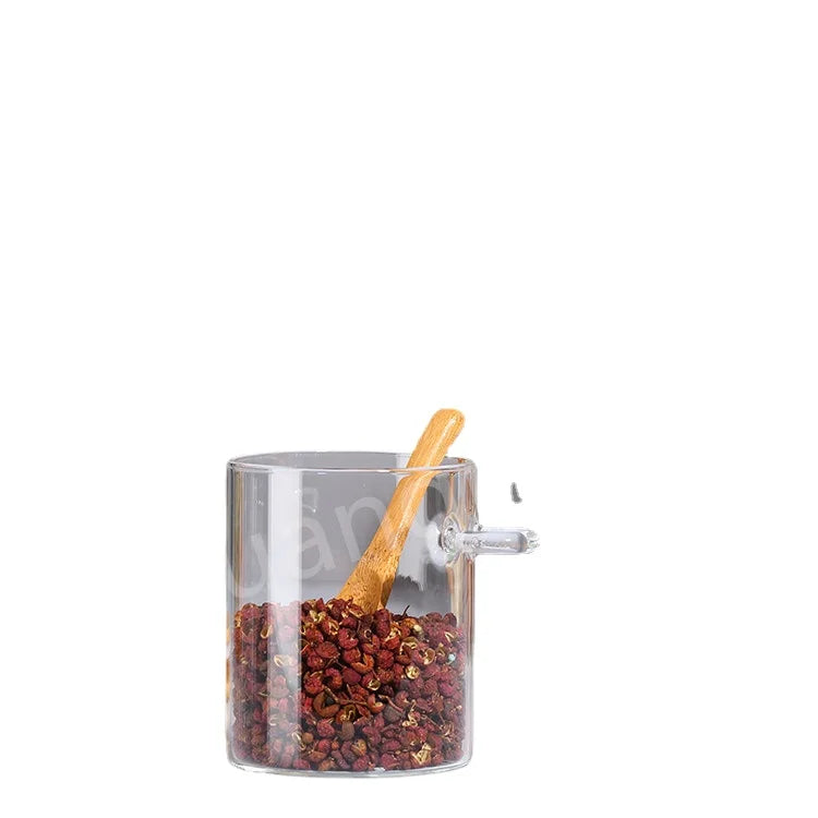 Customized 8pcs 180ml High Borosilicate Glass Sealed Bamboo Lid Storage Jar Sets