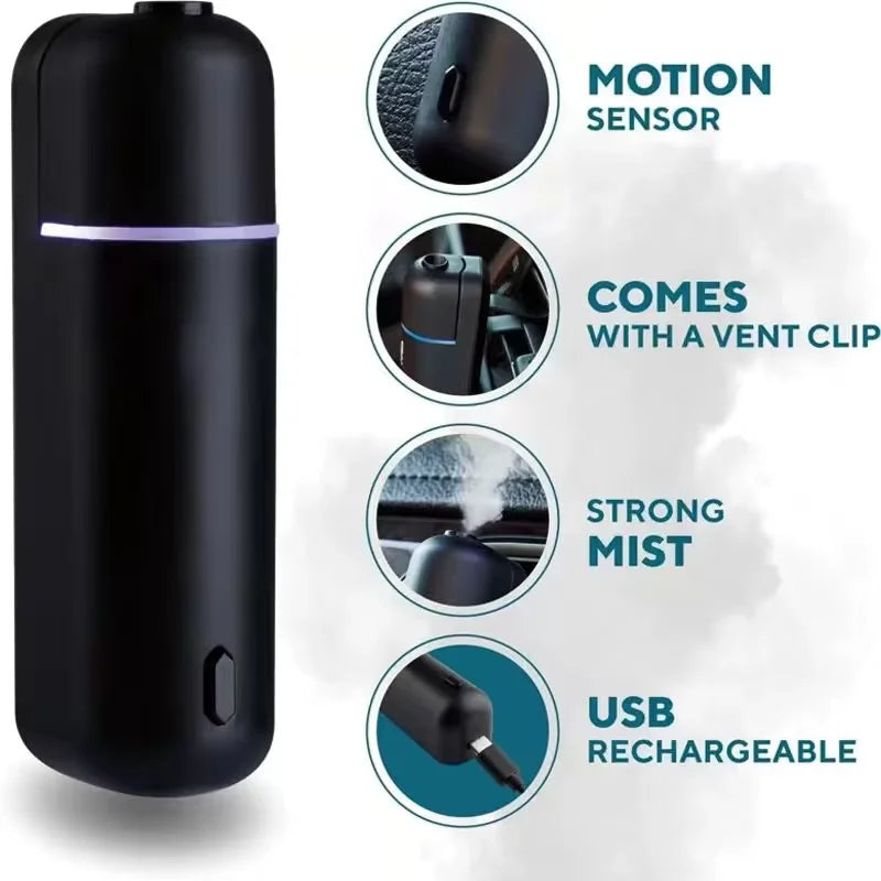 USB Rechargeable Car Automatic Air Freshener Scent Diffuser Electric Mini Car Essential