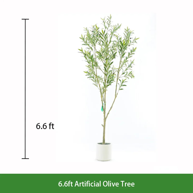 Lifelike Real Touch Artificial Potted Olive Tree Decorative Faux Plant for Indoor Outdoor