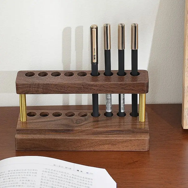 Solid Wood Painted Pen Rack Desk Organizer Multi Pen Stand Modern Fountain Pen Holder