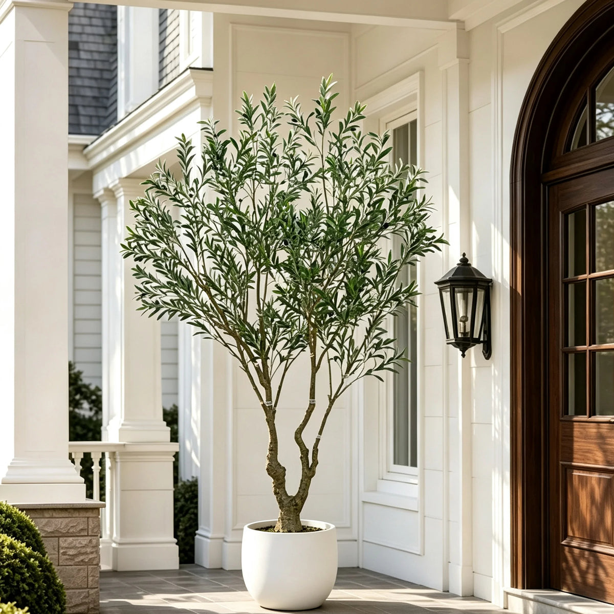 Lifelike Real Touch Artificial Potted Olive Tree Decorative Faux Plant for Indoor Outdoor