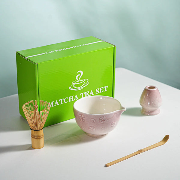 Bowl Ceramic Matcha Whisk Caixa Personalizada Luxo Para Kit Matcha Whisk 4pcs Chasen