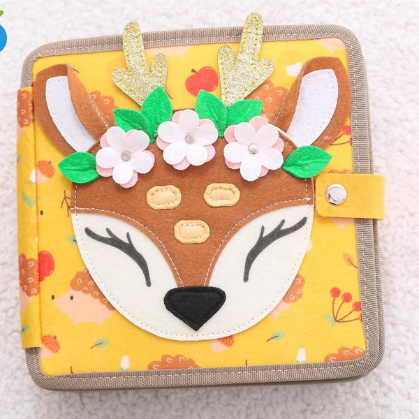 Travel Montessori Educational Felt Busy Board Sensory Toy Washable Cloth for Children 2-3