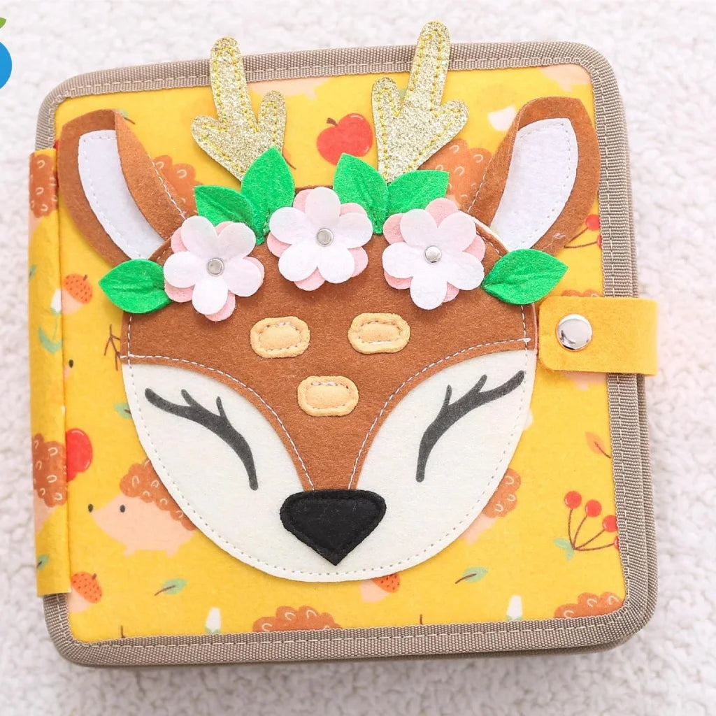 Travel Montessori Educational Felt Busy Board Sensory Toy Washable Cloth for Children 2-3