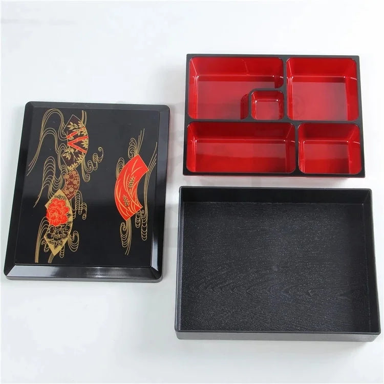 BPA Free 5 Compartments Traditional Japanese Restaurant Sushi Bento Lunch Box