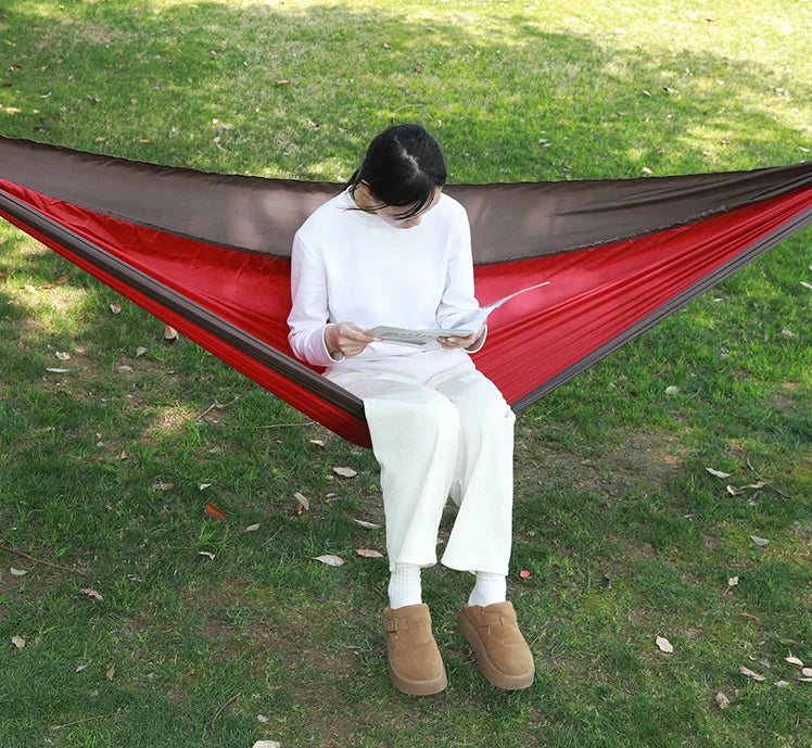 Portable Lightweight Single Wide Polyester Fabric Hammock Swing Camping Bed Durable
