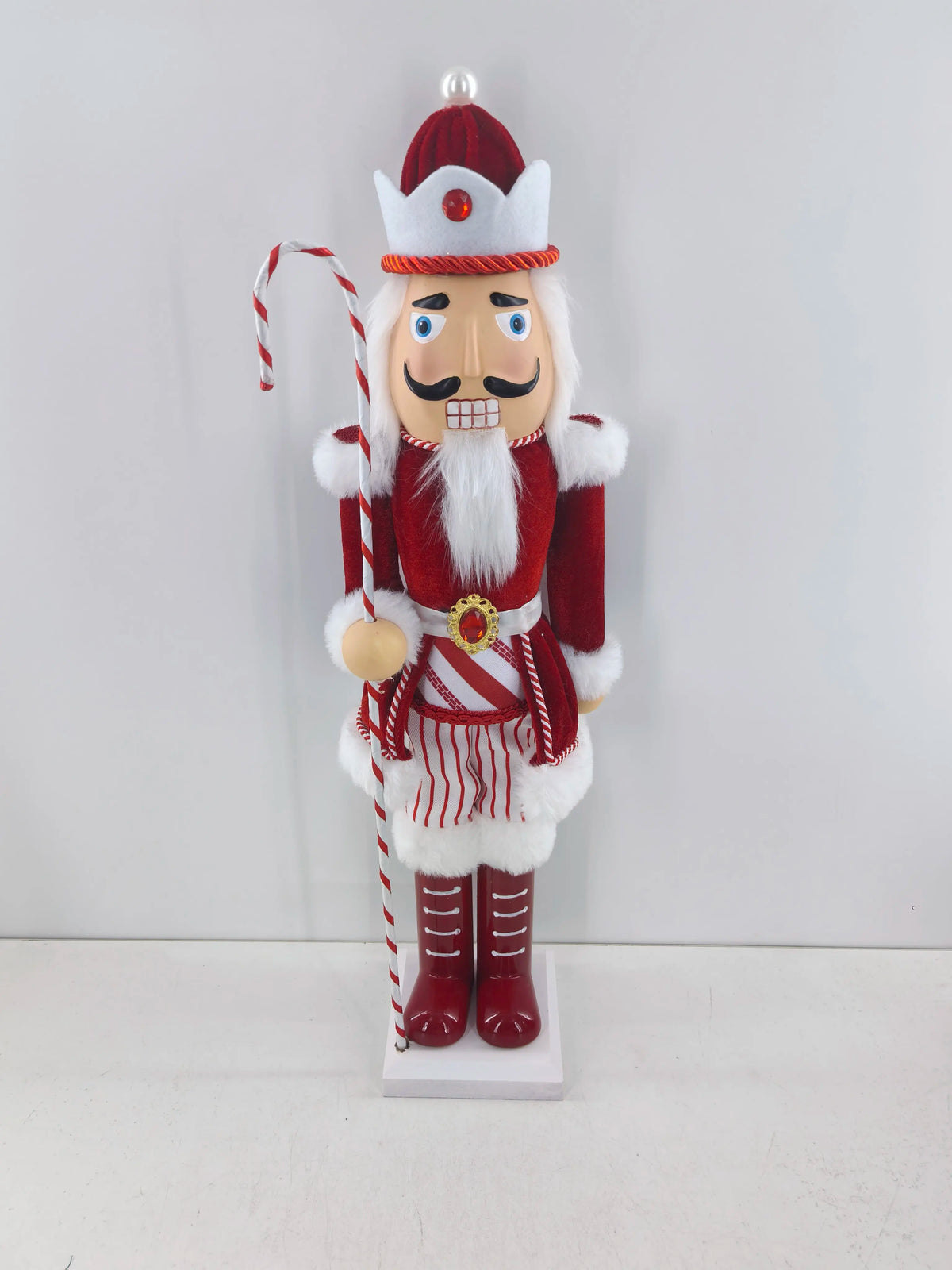 45cm Plastic Nutcracker Doll, New Colors & Handmade Fabric Outfit, Vivid Premium Texture,