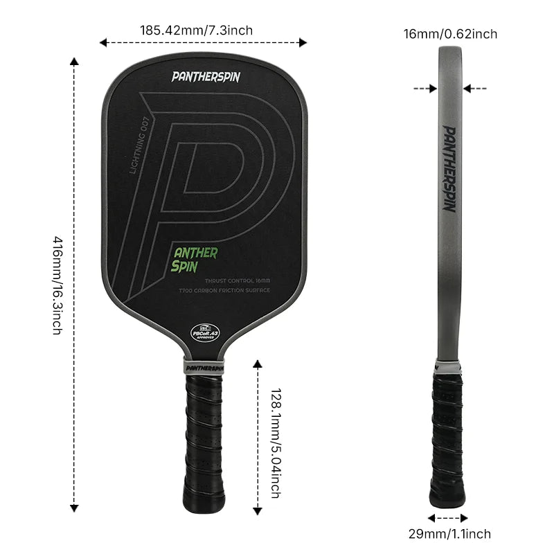 Carbon Friction Surface Pickleball Paddle Set 16MM GEN5 with Enhanced Spin Control