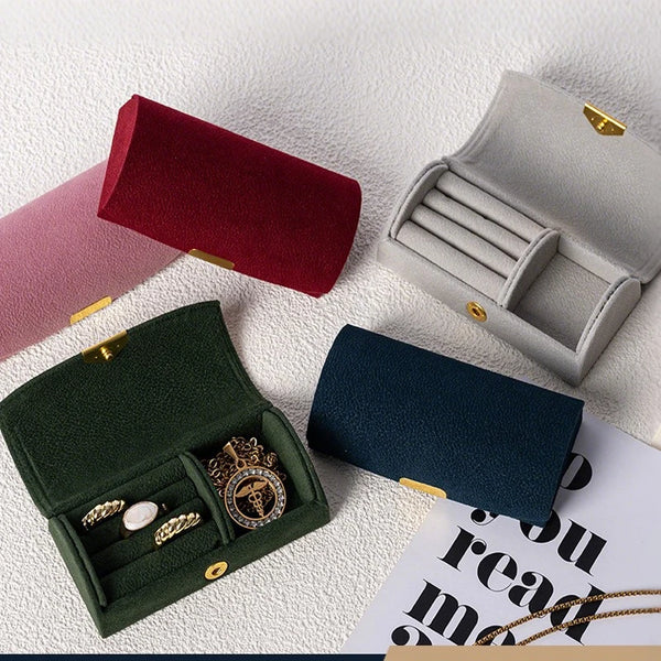 Travel Jewelry Case Portable Velvet Organizer Rings Earrings Storage Box Perfect Gift