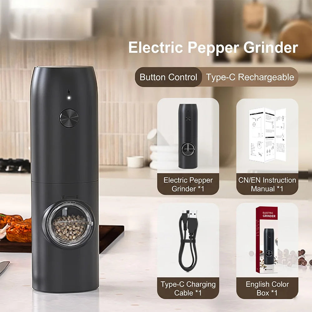 Gravity Sensing Electric Pepper Grinder Automatic Salt Spice Mill Kitchen Grinder