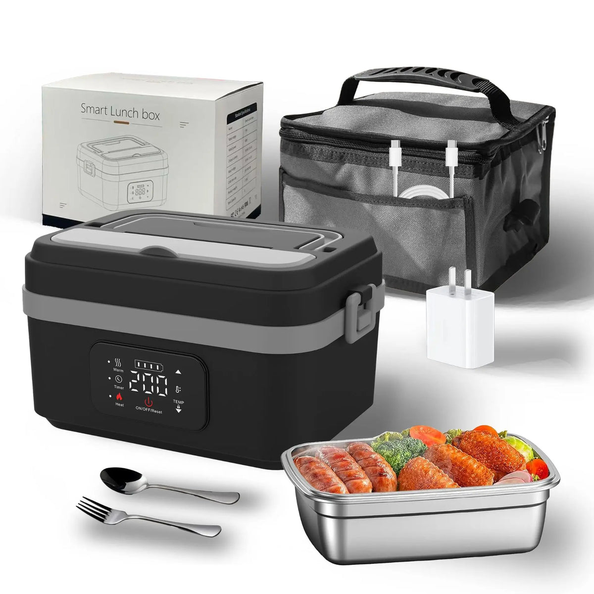 Portable Cordless Electric Lunch Boxes Automatic Self-Heating Food Warmer for Office