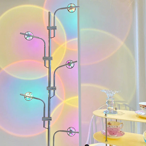 Iron LED Nordic Projection Adjustable Height Floor Lamp Garden Japanese Modern Design