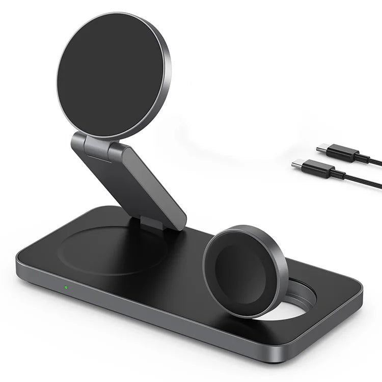 Wireless Charging Station 3 in 1 Fast Max Charging Charger Stand Foldable Wireless
