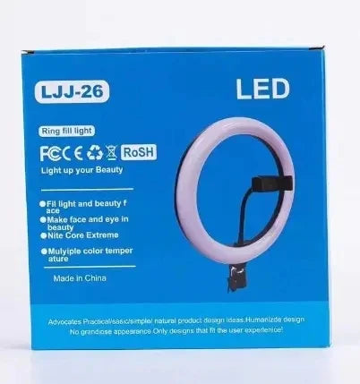 LED Ring Light 10 Inch 26CM Live Broadcast & Video Lamp with 2.1m Tripod Three-Color