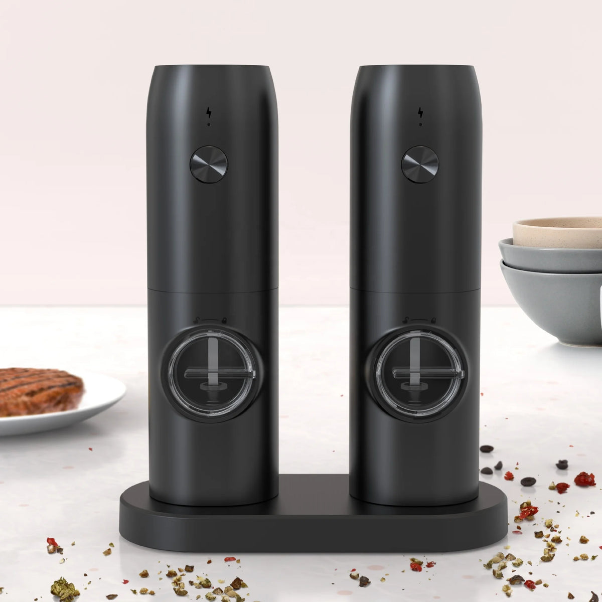 USB Rechargeable Salt and Pepper Grinder Set Electric Salt and Pepper Grinder Kitchen