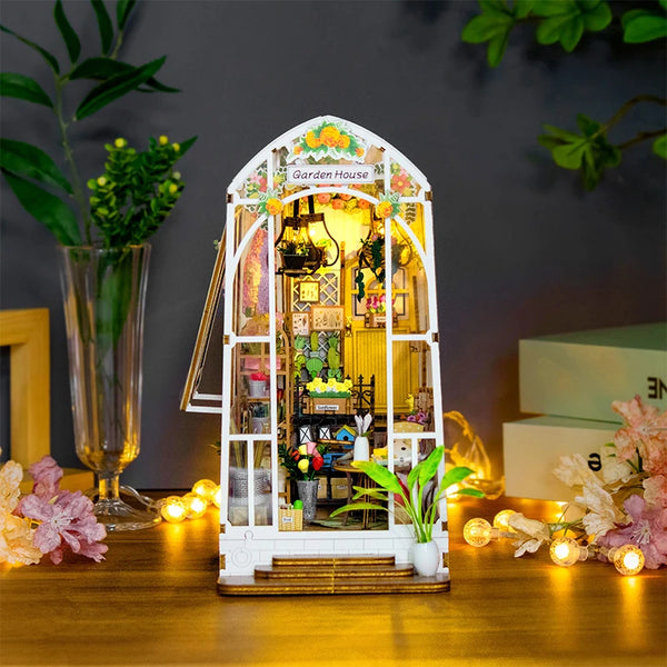 Garden House Miniature Book Nook Mini Dollhouse Kit M2313 Garden House Diy Book Nook Kits