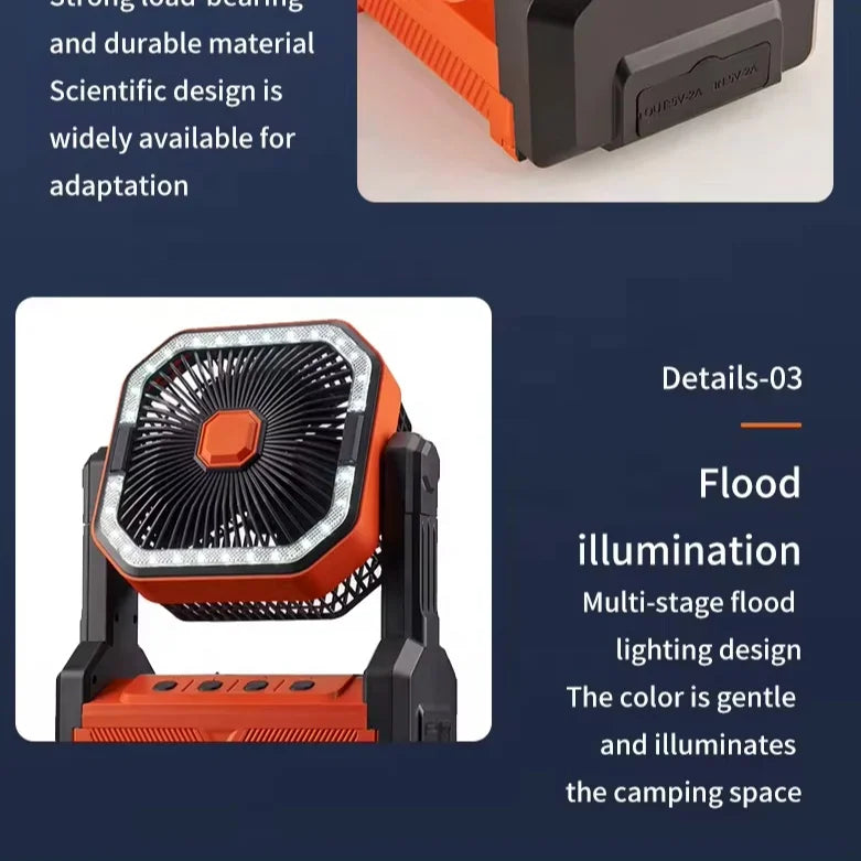 Rechargeable Portable Outdoor Ceiling Fan Electric Battery Fans Ceiling Electric Capacity