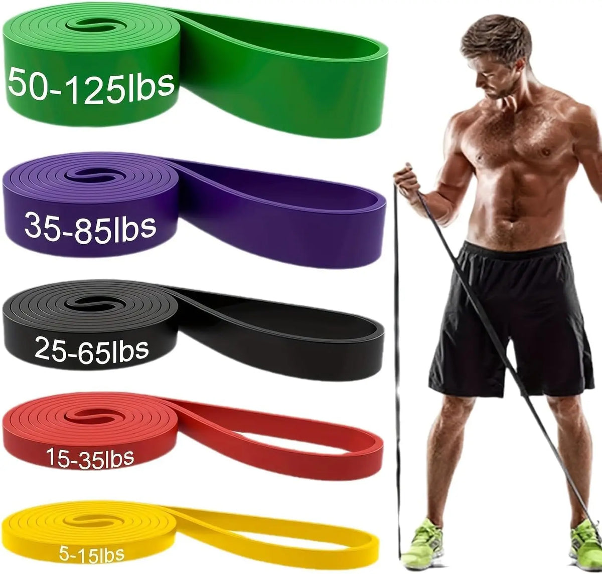 Custom Fitness Elastic Resistance Bands Set for Exercise
