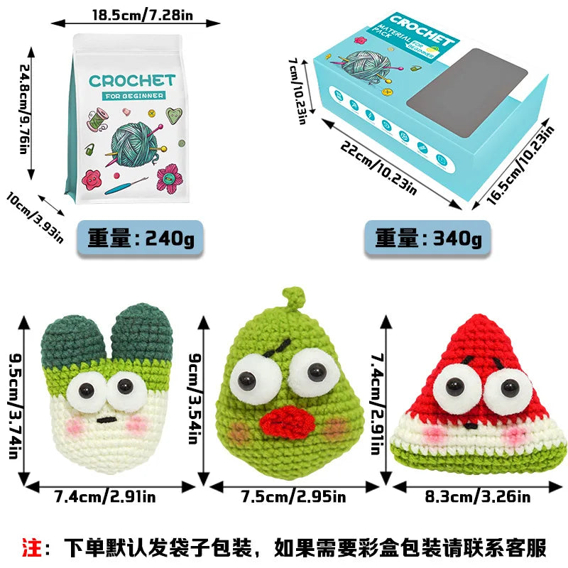 Handmade DIY Crochet Kit for Beginners Cross Yarn Knitting Wool Material Potted Flowers