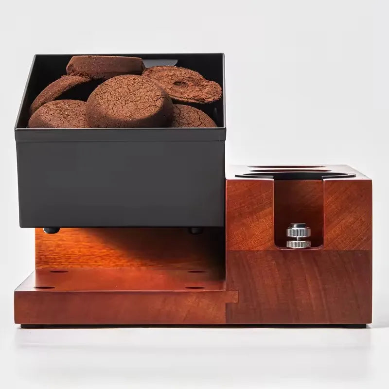 51-58mm Tamper Distributor Portafilter 9 in 1 Espresso Tamping Station Knock Box