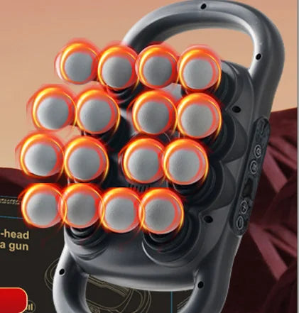 Smart Big Massage Gun 30 Speed Levels 1800mAh Battery Free Hand Full-Body Massager Gun