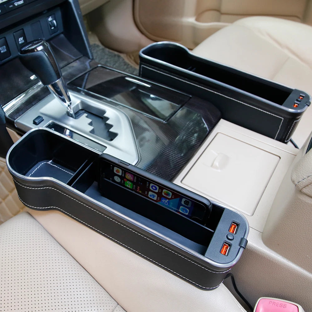 Auto Console Filler Side Car Seat Gap Pocket Organizer With Coin Organizer and Usb
