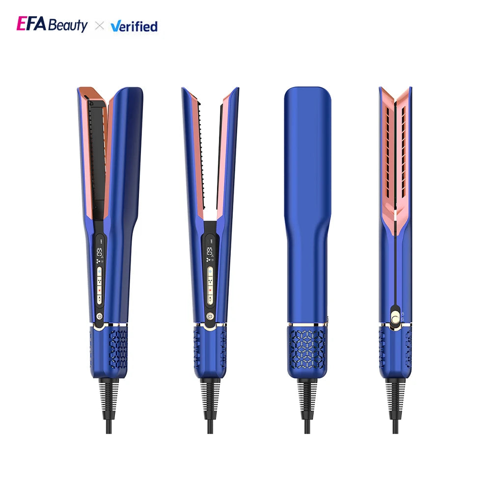 Professional Steam Hair Straightener with Ceramic Brush