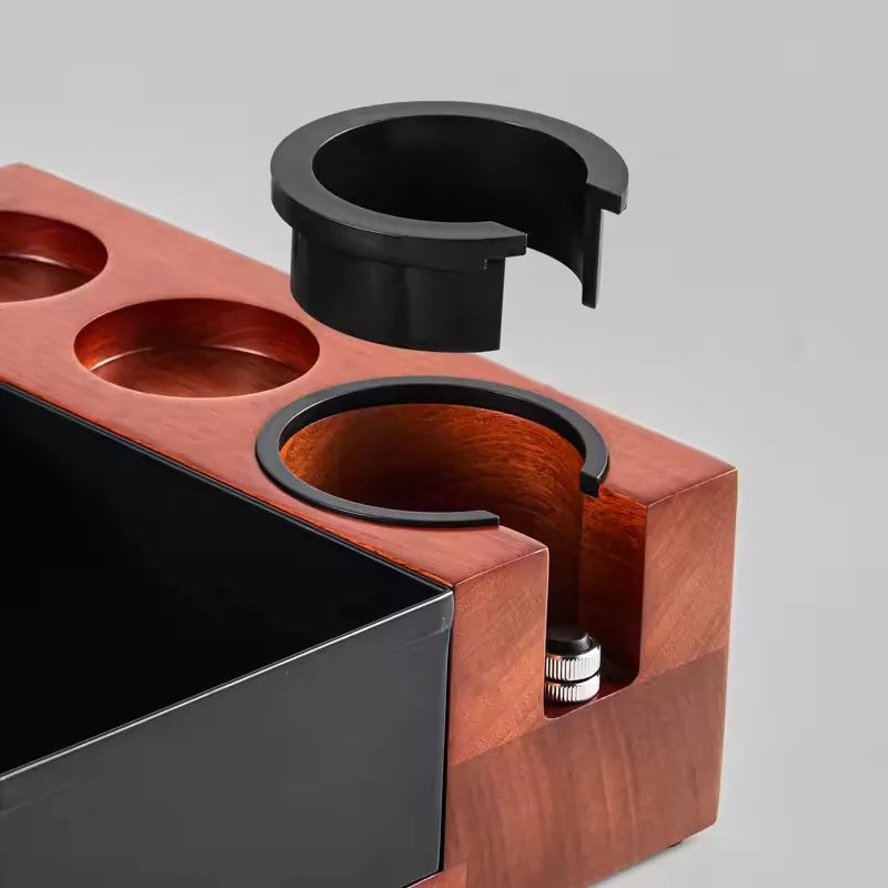 51-58mm Tamper Distributor Portafilter 9 in 1 Espresso Tamping Station Knock Box
