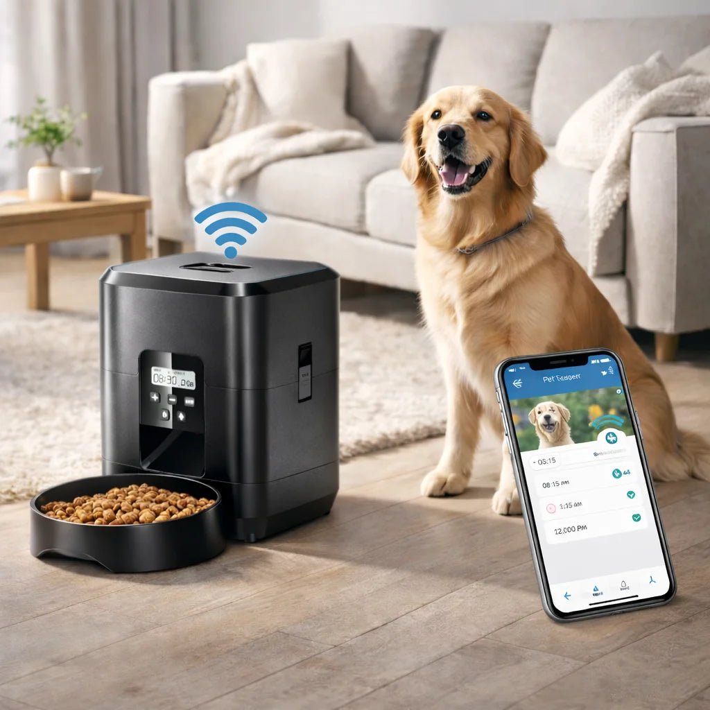 2L Automatic Dog Feeder for Dry Food, Timed Portions, WiFi and Camera Models