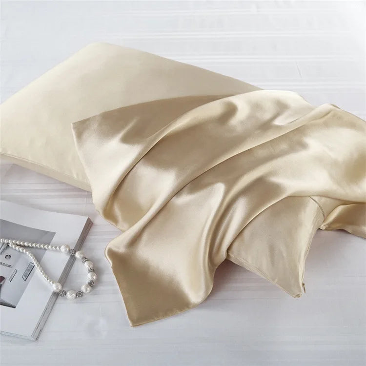 100% Mulberry Silk Woven Luxury Modern Rectangle Pillow Case Soft Silk Satin Fabric