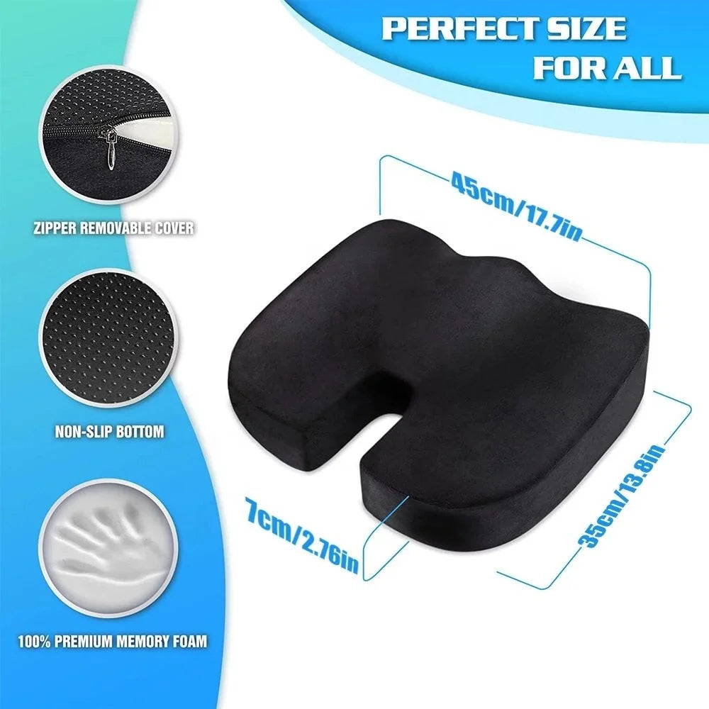 Cooling and Comfortable Gel Seat Cushion Long Sitting Office Chair Memory Foam Seat