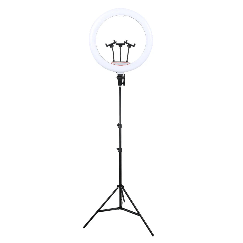 Three-Color Ring Fill Light Lamp 18 Inch 22 Inch Ring Lights with Tripod Stand and Phone