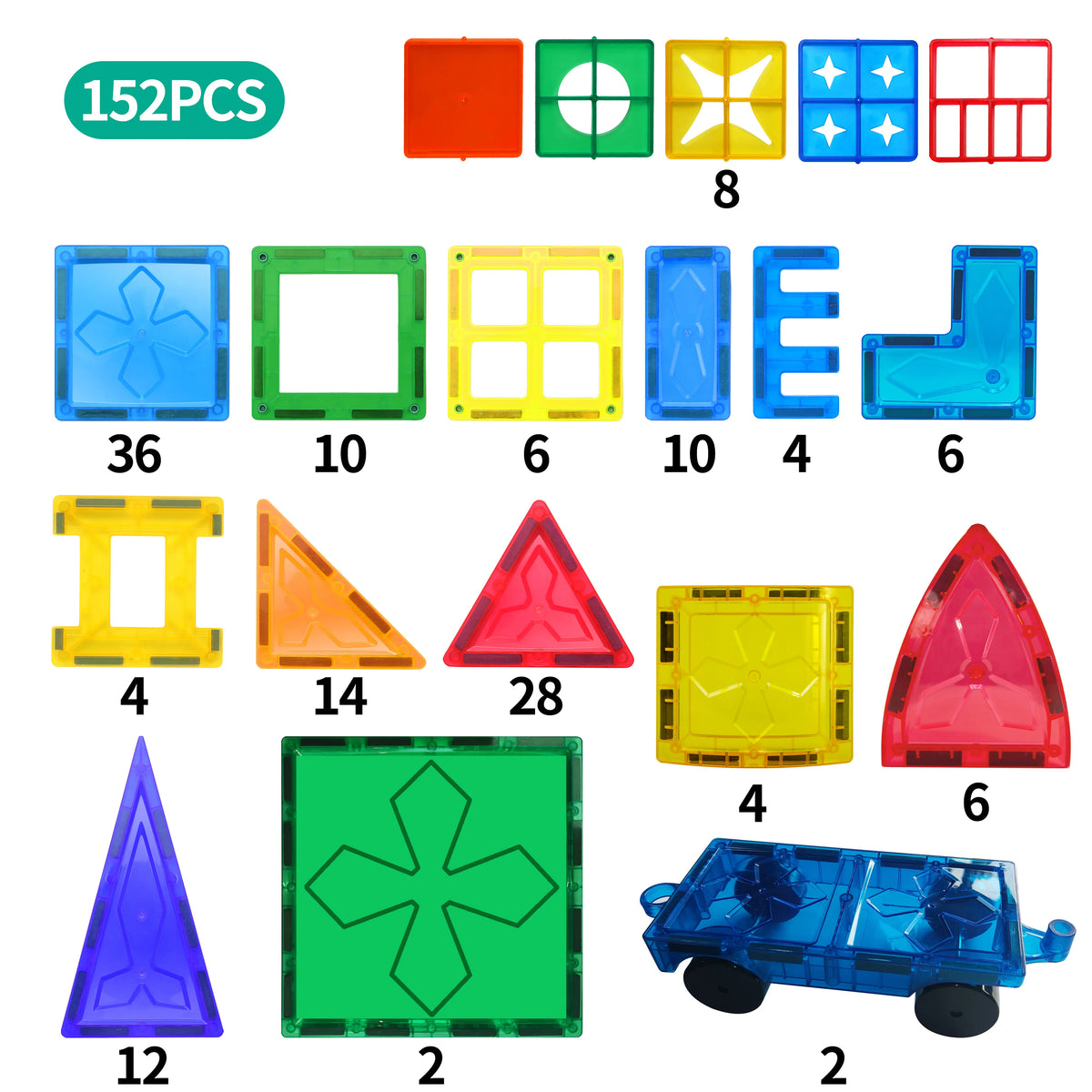 Magnetic Building Blocks STEM Educational Magnet Toys Building Strongest Magnetic Tiles