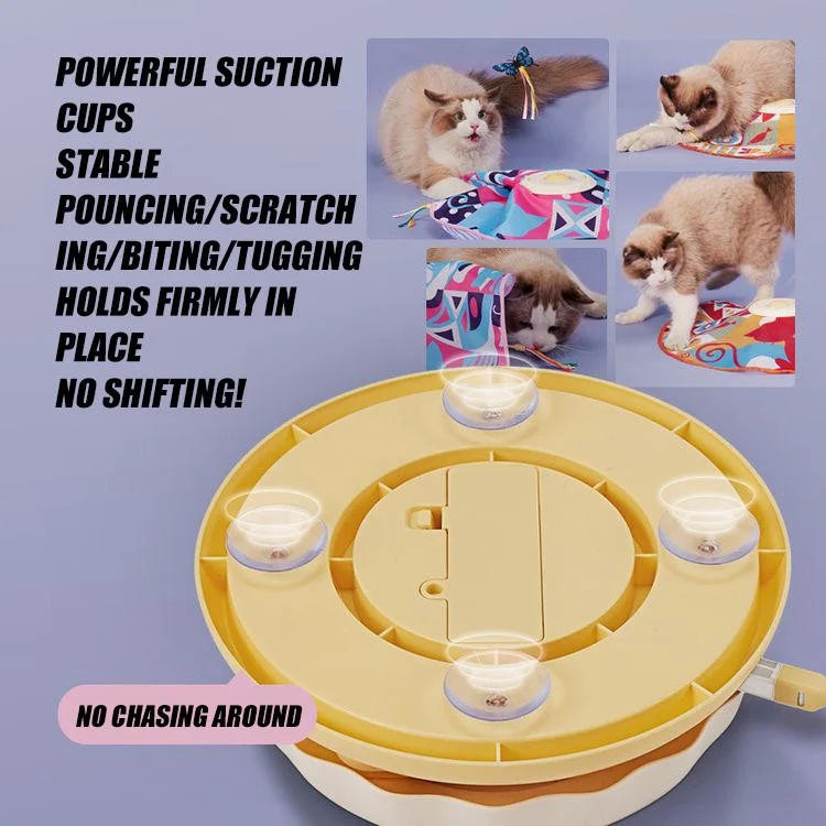 Smart Automatic Rotation Modern Plastic Cat Toys Electric Spinning Turntable Cat Stick