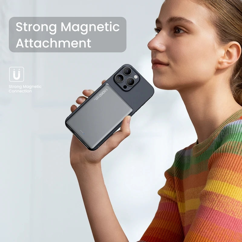 Ultra Wireless Magnetic Power Bank 10000mAh 20W Fast Charging ABS+Alloy Portable Lithium