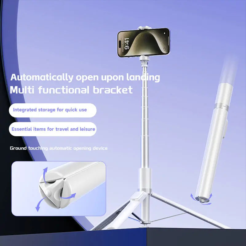 Auto Open and Close Selfie Stick Tripod Automatic Integrated Portable Tripod Travel