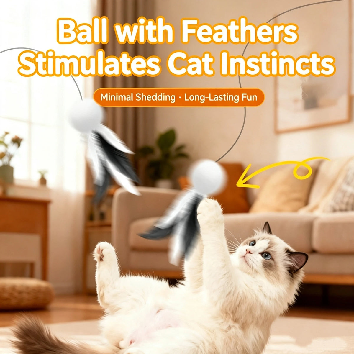 ChongxinIOT Interactive Cat Toy 2 in 1 Automatic Up Down Teaser with Suction Cup Hook