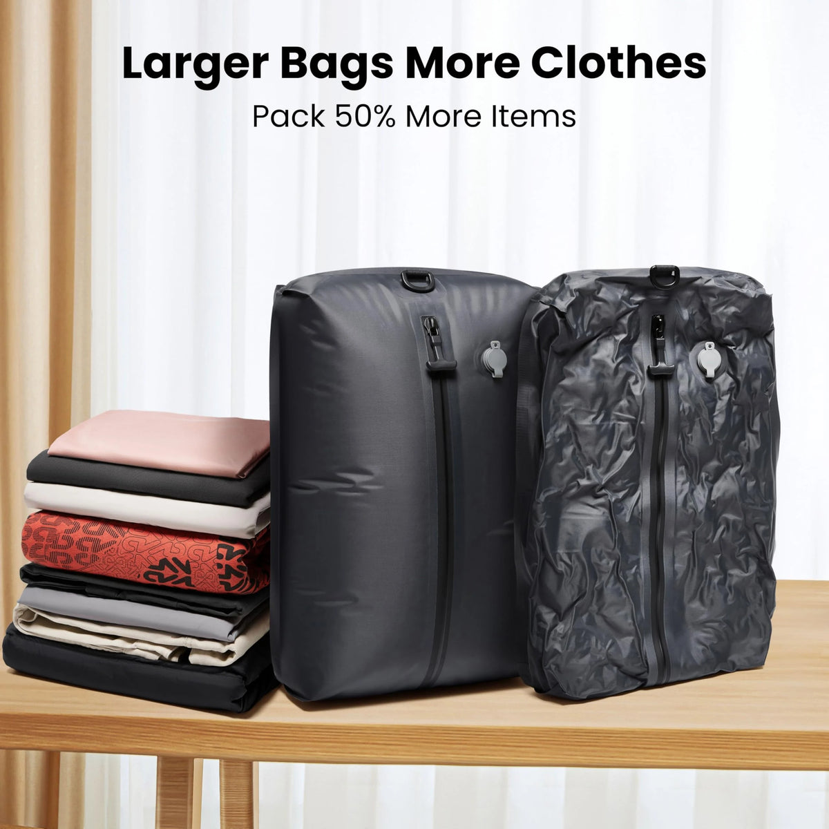 28L Black Large IPX8 Waterproof Lightweight Nylon Clothing Vacuum Seal Air Compression