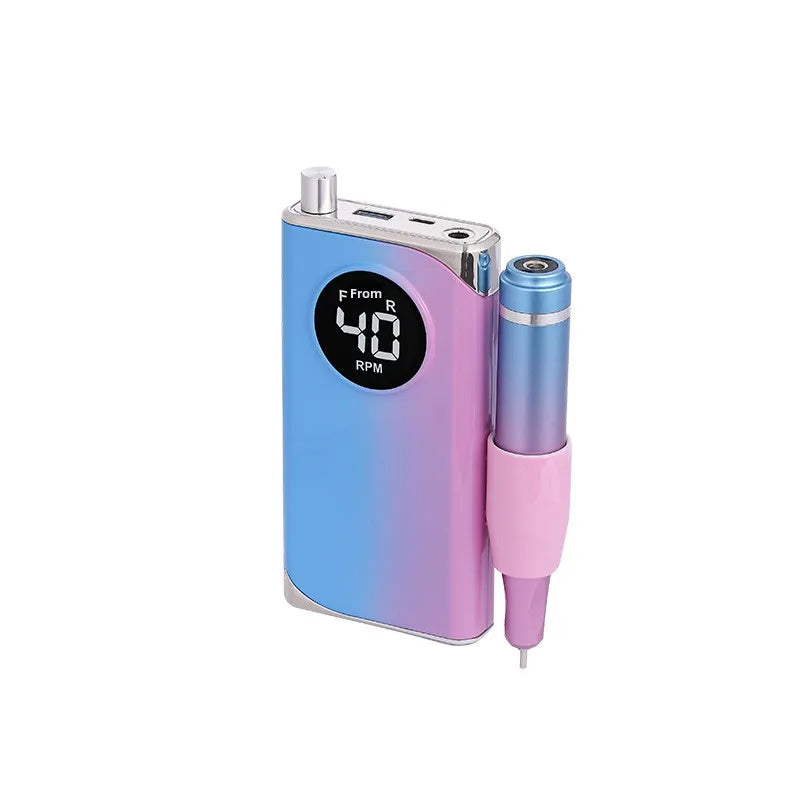 40000RPM Electric Nail Drill Machine 2600mAh Type-C 12H Runtime LCD Display F/R Aluminum