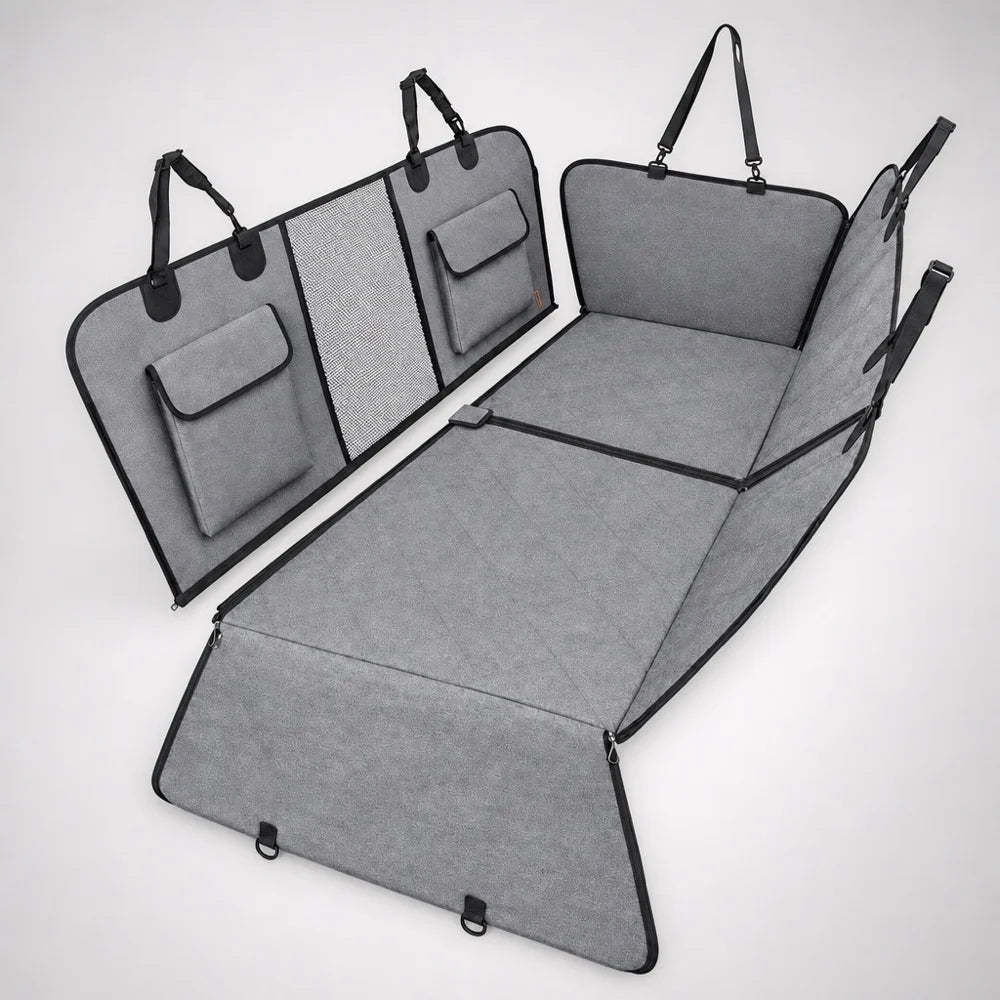 Waterproof Dog Car Seat Cover Back Seat Protector Hammock with Mesh Window