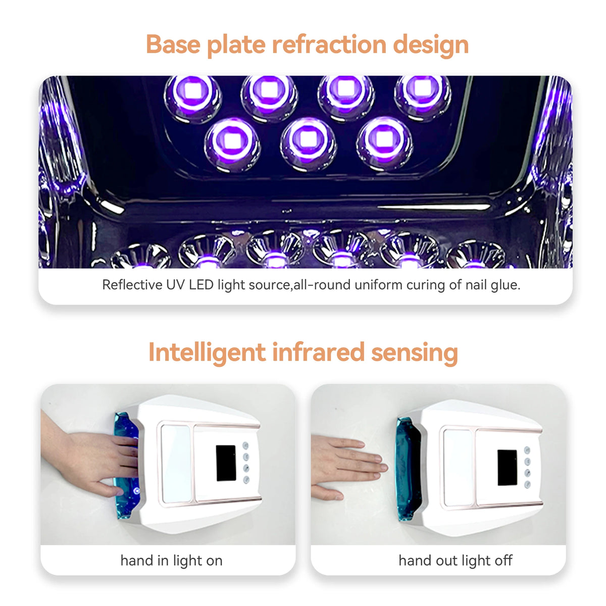 UV Light for Nails 126W Rechargeable Nail Lamp LED Nail Lamp with 4 Timer Modes