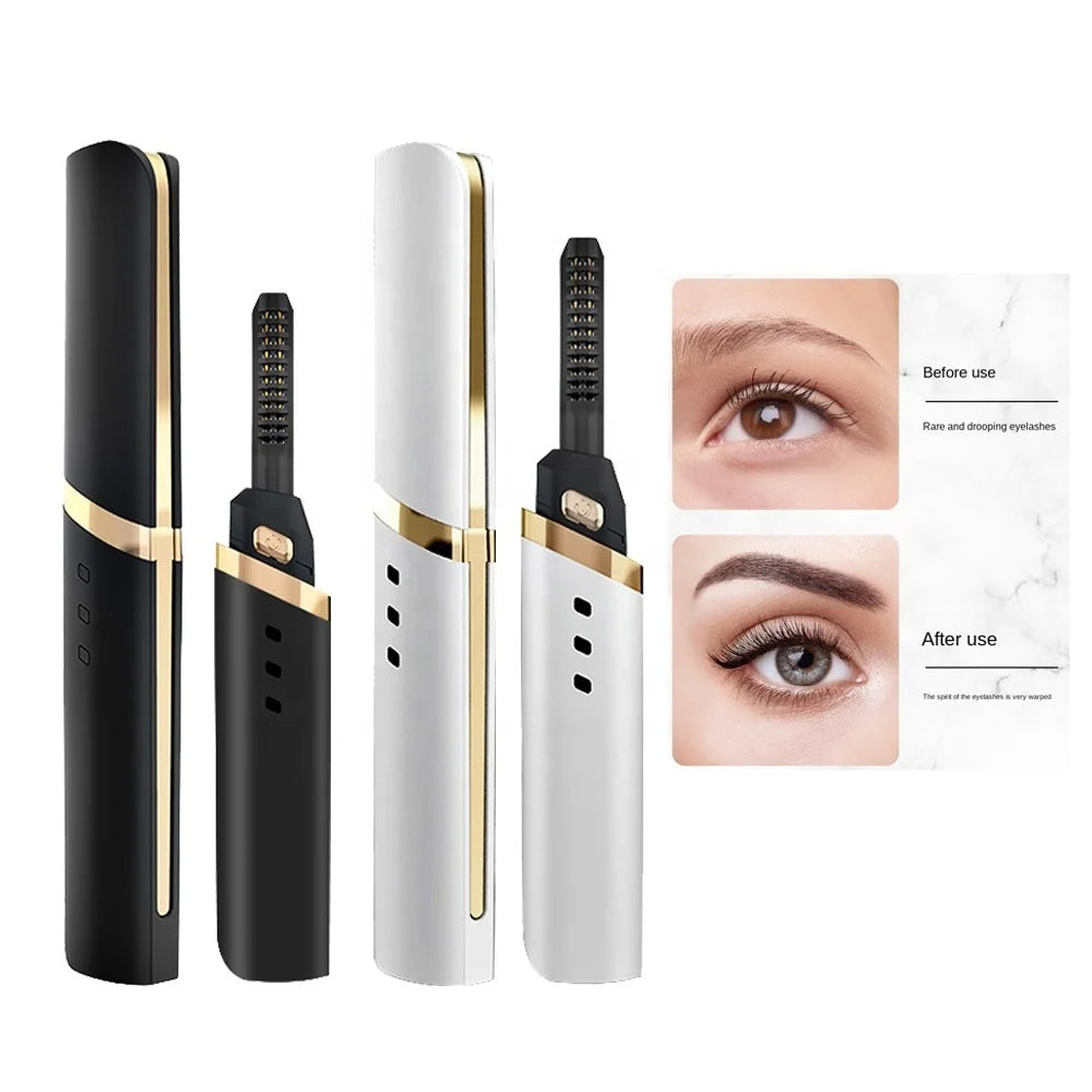 Sample Mini USB Rechargeable Plastic Electric Heated Eyelash Curler with 3 Temperature