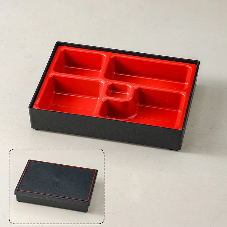 Japanese Style Creative Office Worker 5-Grid Plastic Convenient Lunch Box Sushi Box Bento