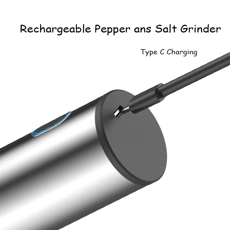 Electric Salt and Pepper Grinder Automatic Rechargeable Pepper Mill Shakers Adjustable