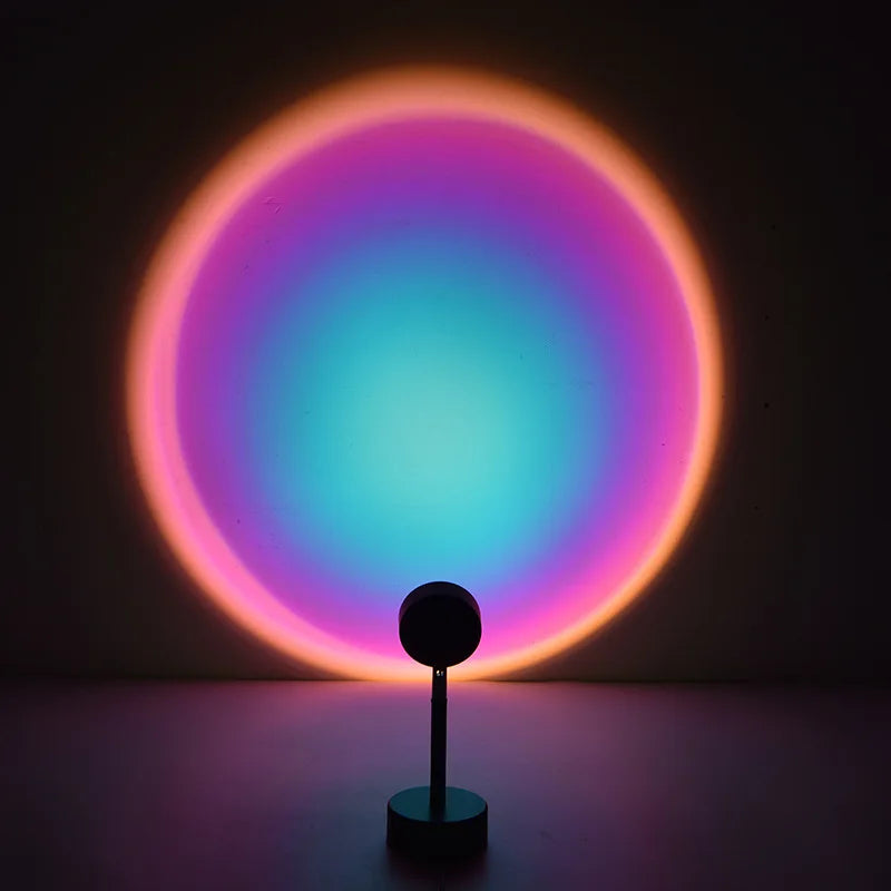 Modern Led Sunset Lamp Night Floor Light 180 Degree Rainbow Sunset Projector Lamp
