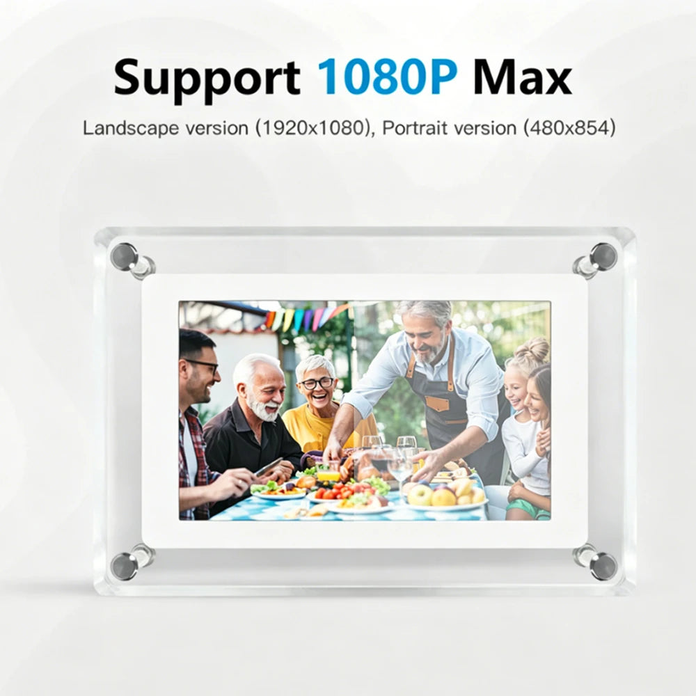 7 Inch WiFi Digital Photo Frame 1024*600 IPS HD Cloud Smart Digital Picture Frame 8GB