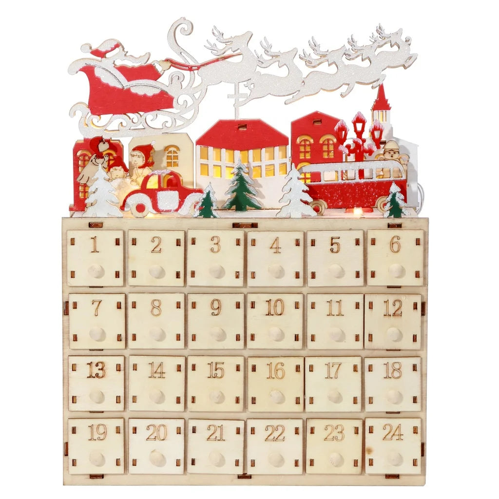 Creative Holiday 24 Days Wood Countdown Calendar Decoration Wooden Christmas Gifts Crafts