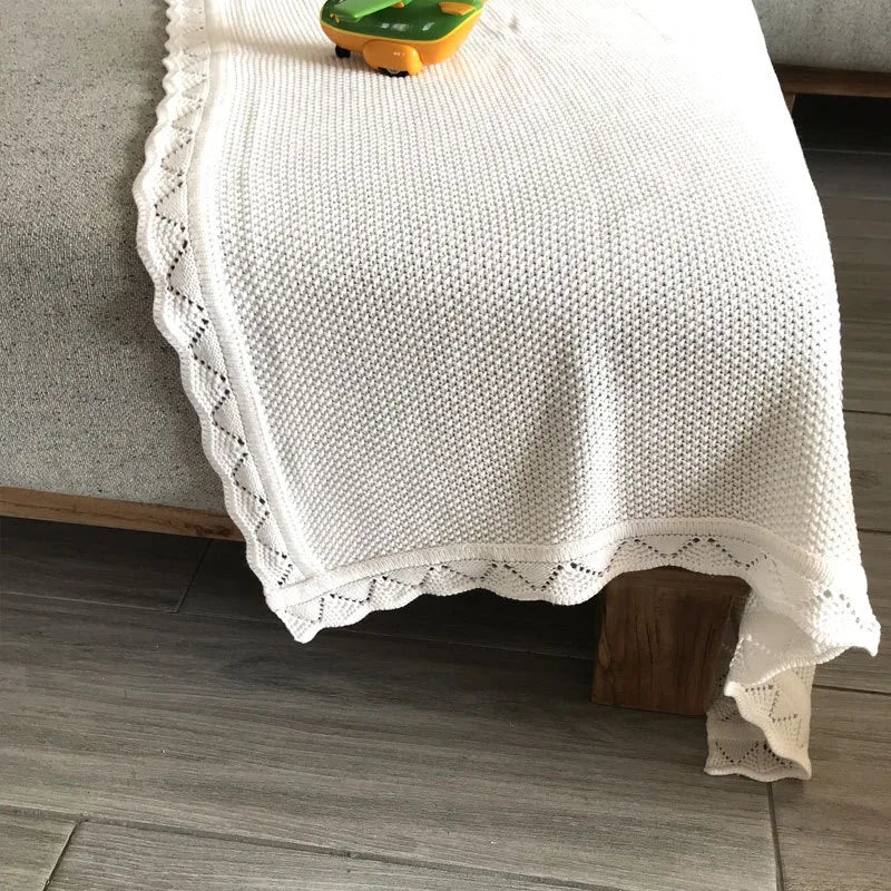 100% Cotton Baby Gift Super Soft Newborn Blanket Shower Gift Throw Baby Chunky Knitted