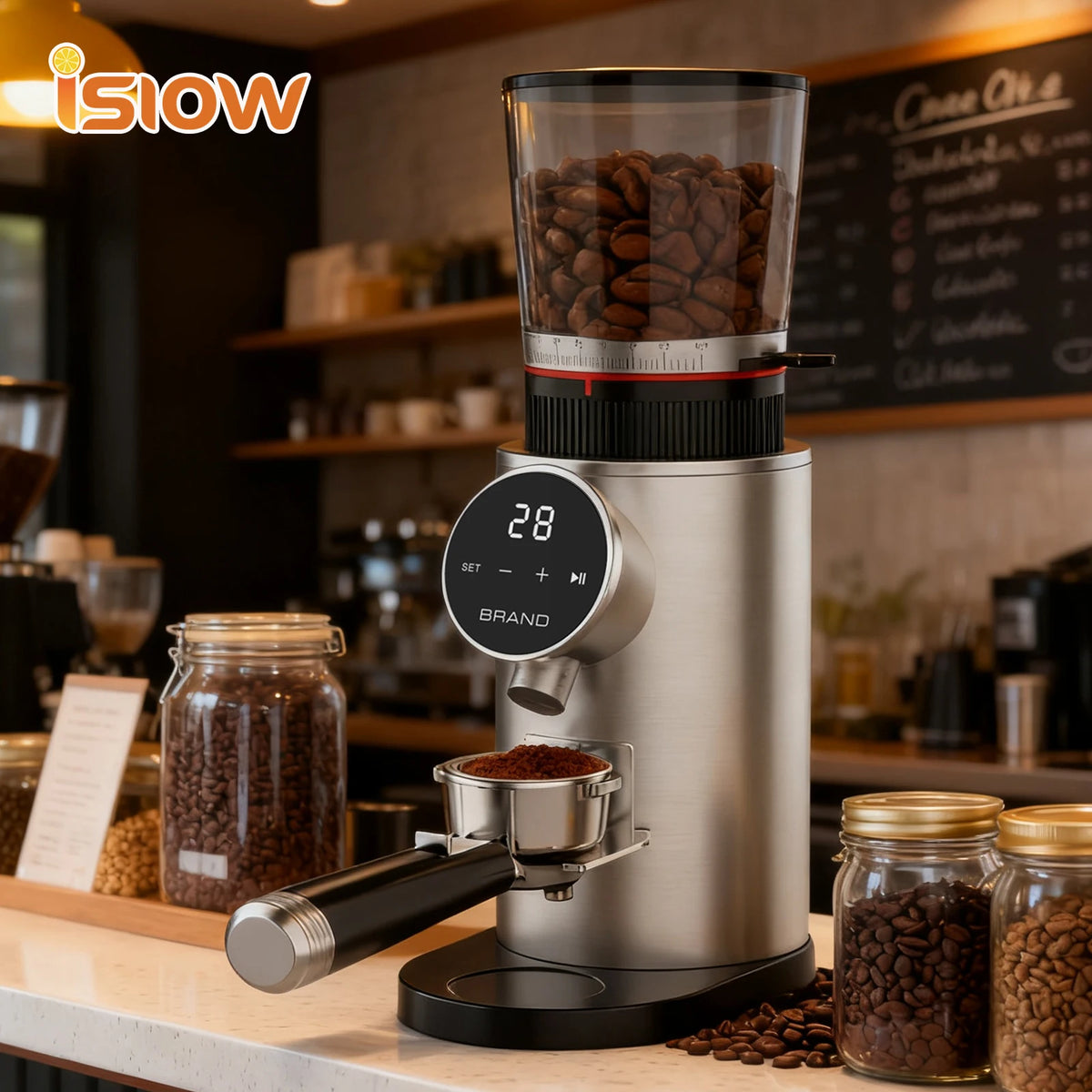 CG-003 Electric Portable Household Adjustable Settings Coffee Grinder Stainless Steel
