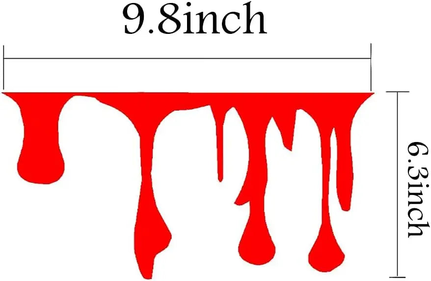 Custom Red Flowing Blood Bloody Horror Funny Decal Sticker Car Vinyl Stickers (Pack of 3)